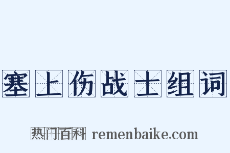 塞上伤战士组词是什么意思的图片